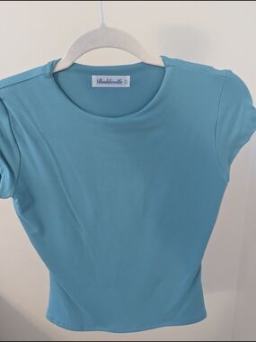 Baddieville Aqua Short Sleeve Crew Tee
